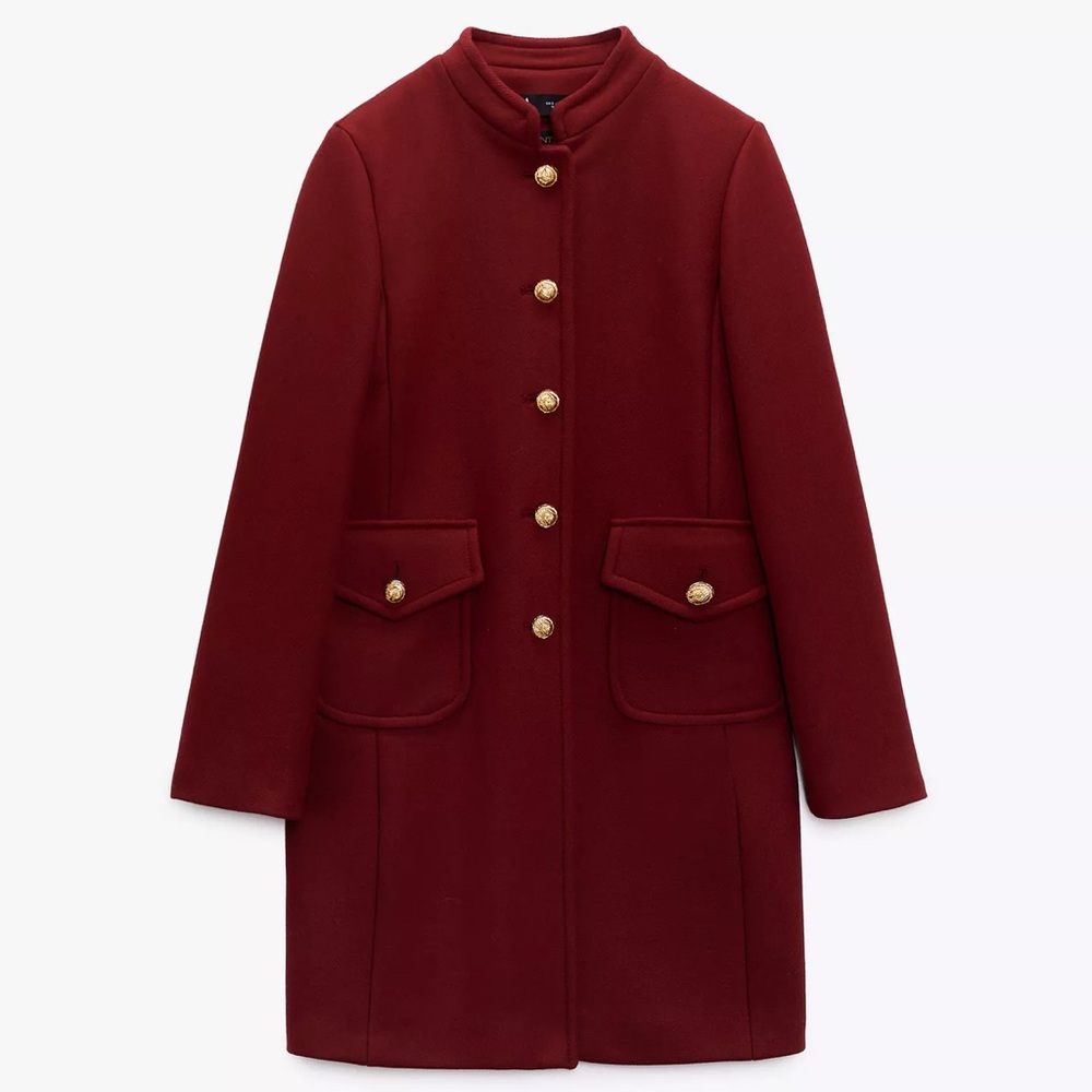 Zara Fitted Wool Blend Coat XS